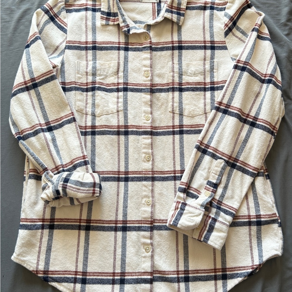 Plaid Button-Up Shirt